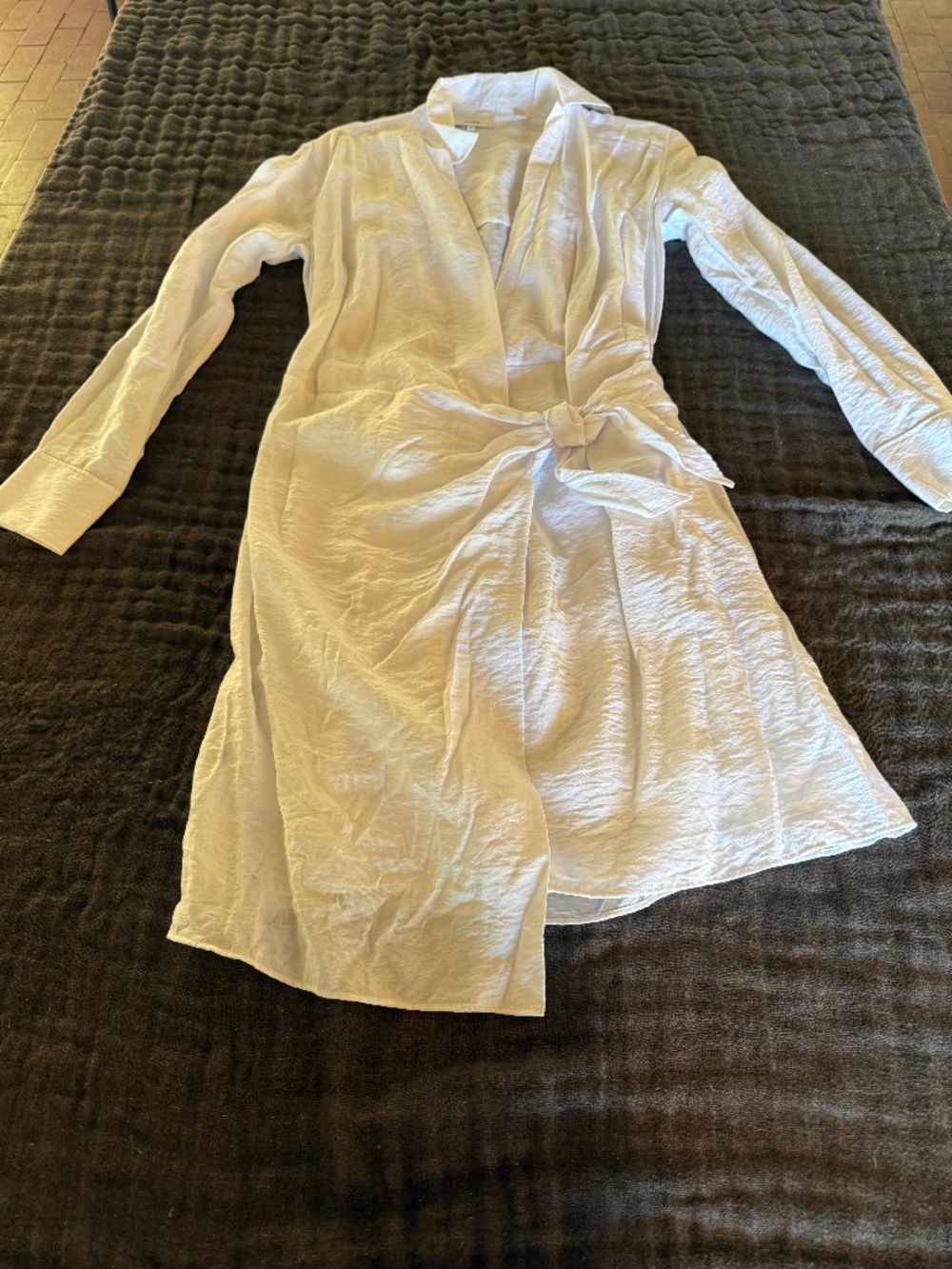 VINCE Couture White Wrap Shirt Dress